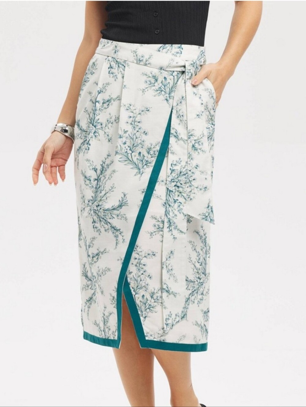 NWT A New Day Floral Midi Wrap Skirt- Medium